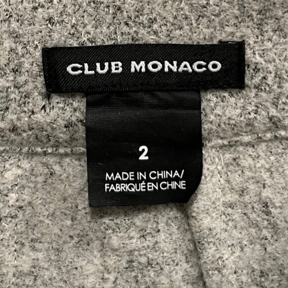 Club Monaco Light Gray Wool Blend Scalloped Mini Skirt Size 2 - Picture 5 of 5